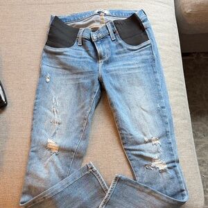 Maternity Paige Blue Distressed Women Jeans